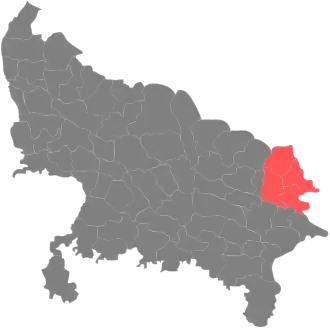 Localisation de Division de Gorakhpurhindi : गोरखपुर प्रमंडल