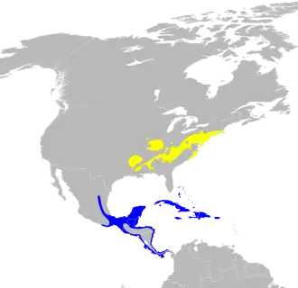 Description de l'image Helmitheros vermivorum map.svg.
