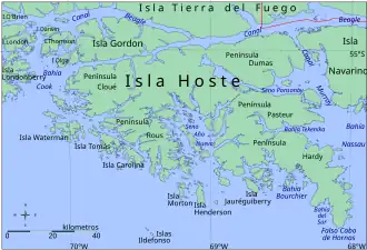 Cartographie de l'île Hoste