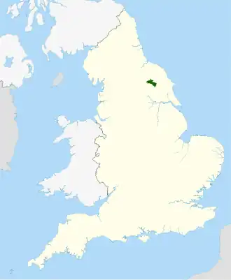 Carte de l'AONB recouvrant les Howardian Hills.