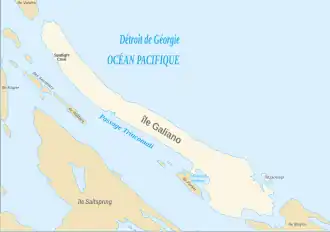 Carte de l'île Galiano