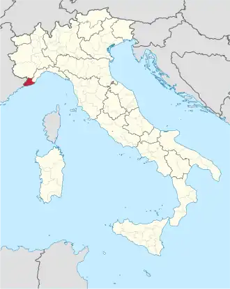 Localisation de Province d'Imperia