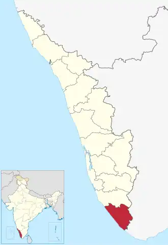 Localisation de District de Trivandrum