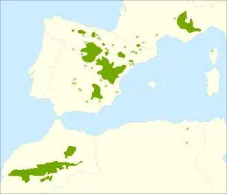Description de l'image Juniperus thurifera range.svg.