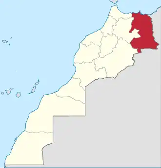 Localisation de Préfectured'Oujda-AngadProvince de Oujda
