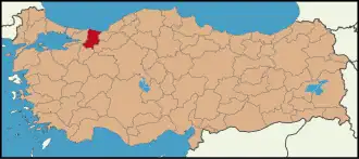 Localisation de Sakarya (province)