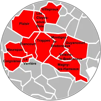 Localisation de Saint-Quentin-en-YvelinesCommunauté d’agglomération