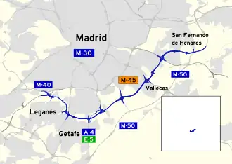 Image illustrative de l’article Autoroute espagnole M-45