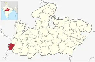 Localisation de District d'Alirajpur