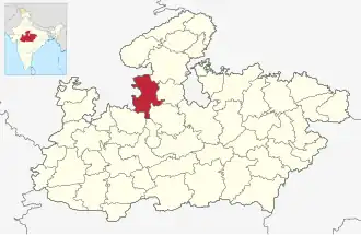 Localisation de District de Gunaगुना  जिला