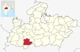 Localisation de District de Khandwa