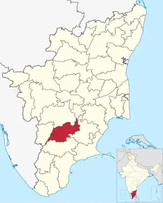 Localisation de District de Madurai