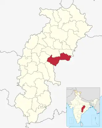 Localisation de District de Mahasamund