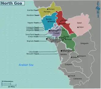 Localisation de District de Goa Nord