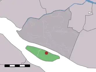 Situation de l'île de Tiengemeten dans l'ancienne commune de Korendijk