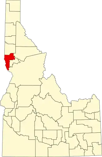Localisation de Comté des Nez-Percés(Nez Perce County)