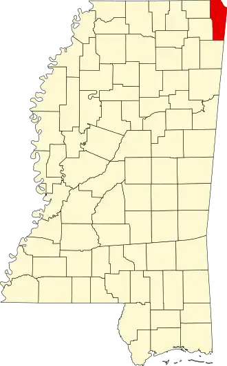 Localisation de Comté de Tishomingo(Tishomingo County)