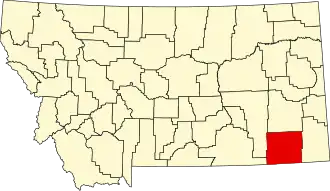 Localisation de Comté de Powder River(Powder River County)
