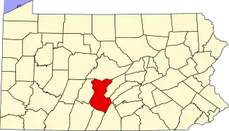 Localisation de Comté de Huntingdon(en) (Huntingdon County)