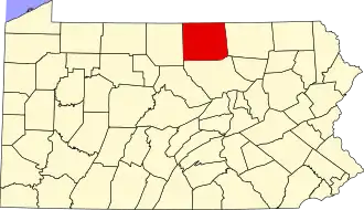 Localisation de Comté de Tioga(Tioga County)