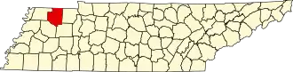 Localisation de Comté de Weakley(Weakley County)
