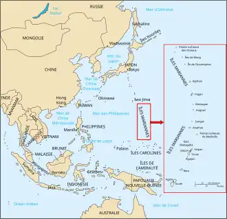 Carte des îles Mariannes.