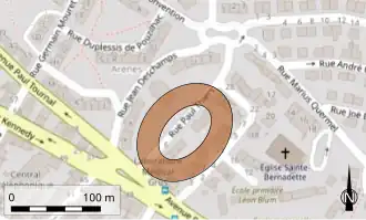 L'amphithéâtre dans le plan moderne.