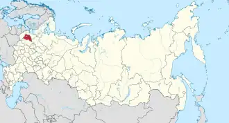 Localisation de Oblast de Novgorod