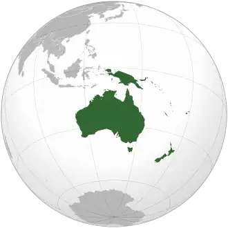 Carte géopolitique de l'Océanie.