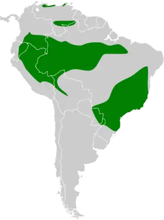 Description de l'image Pachyramphus castaneus map.svg.