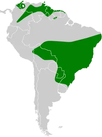 Description de l'image Porzana albicollis map.svg.