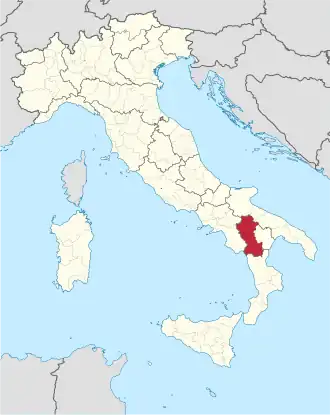 Localisation de Province de Potenza