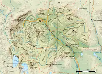 carte : Géographie de la Macédoine du Nord