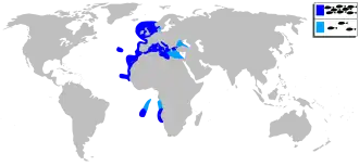Description de l'image Spondyliosoma cantharus mapa.svg.