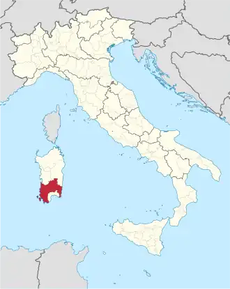 Localisation de Province de la Sardaigne du Sud