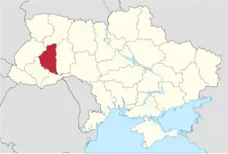 Localisation de Oblast de Ternopil