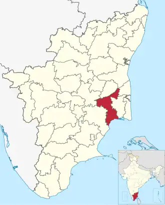 Localisation de District de Thanjavur