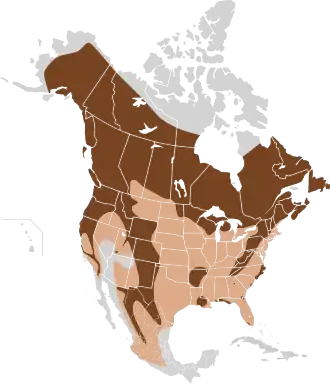 Description de l'image Ursus americanus map.svg.