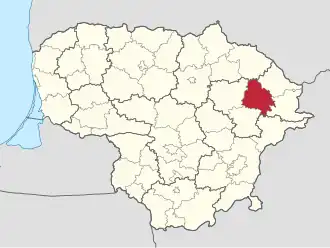 Localisation de Municipalité du district d'Utena