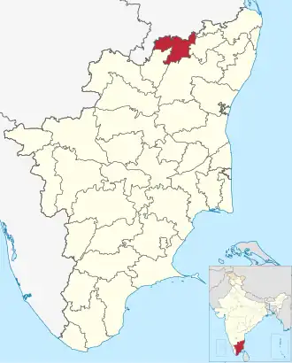 Localisation de District de Vellore