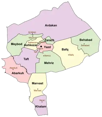 Localisation de Province de Yazd