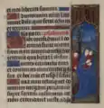 Bandeau marginal - scène de la Fuite en Égypte (fol. 68 r.)