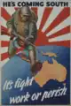 Affiche de propagande australienne contre l'empire du Japon, 1942.