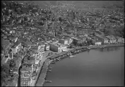 Vue aérienne d'une ville.