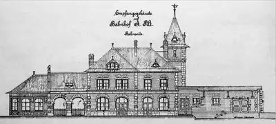 Plan en élévation de la façade côté voies.