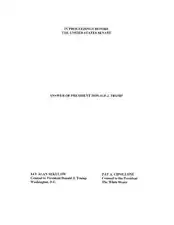 Réponse de Donald Trump au mémorandum de la Chambre des représentants.