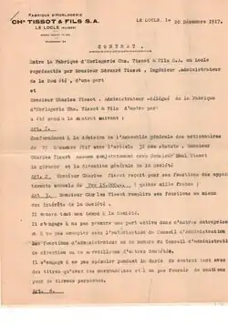 lettre d'engagement de Charles Tissot en 1917